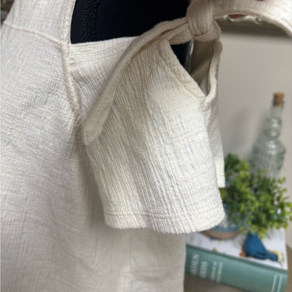 MADEWELL SKYLARK COLD SHOULDER SWING STYLE TIE TOP CREAM KNIT TOP BLOUSE SZ M - Picture 5 of 8